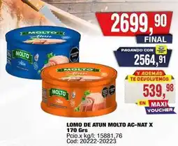 Maxiconsumo Molto - lomo de atun ac-nat x oferta