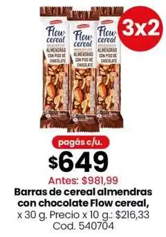 Coto Flow - barras de cereal almendras con chocolate oferta