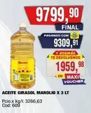 Maxiconsumo Marolio - aceite girasol x 3 lt oferta