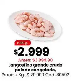 Coto Langostino grande crudo pelado congelado oferta
