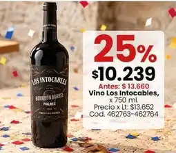 Coto Los intocables - vino los intocables, x 750 ml. cod. 462763-462764 oferta