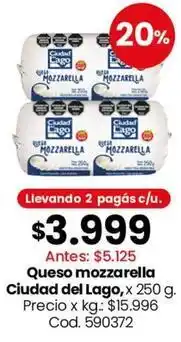 Coto Ciudad del lago - queso mozzarella oferta