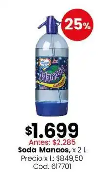 Coto Manaos - soda , x 2 l. cod. 617701 oferta