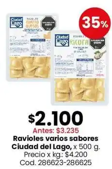Coto Ciudad del lago - ravioles varios sabores oferta