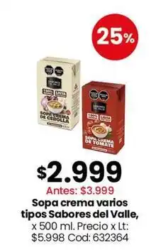 Coto Sabores del valle - sopa crema varios tipos oferta
