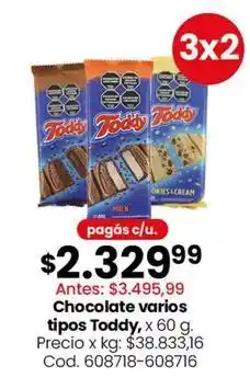 Coto Toddy - chocolate varios tipos oferta