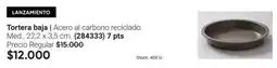 Avon Tortera baja | acero al carbono reciclado. med.: 22,2 x 3,5 cm. (284333) 7 pts oferta