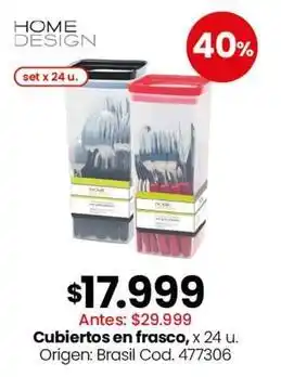 Coto Origen - cubiertos en frasco oferta