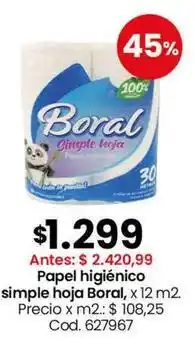 Coto Papel higiénico simple hoja boral oferta