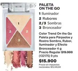 Avon Efecto - paleta on the go 1 iluminador 2 rubores 2/3 sombras 3 bronceador (132175) oferta