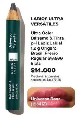 Avon Avon - labios ultra versátiles ultra color bálsamo & tinta ph lápiz labial 1,2 g oferta