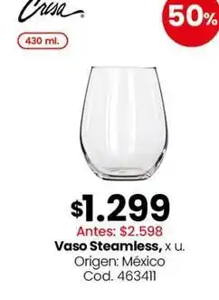 Coto Origen - vaso steamless oferta