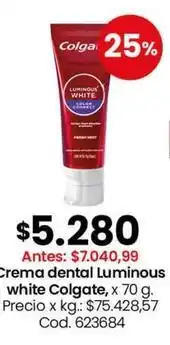 Coto Colgate - crema dental luminous white oferta