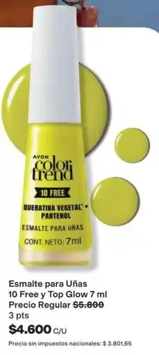 Avon Avon - esmalte para uñas 10 free y top glow oferta