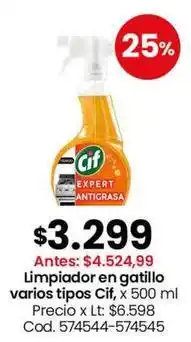 Coto Cif - limpiador en gatillo varios tipos oferta