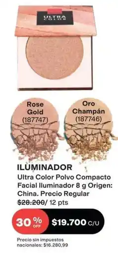 Avon Ultra - color polvo compacto facial iluminador 8 g oferta