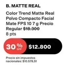 Avon Real - color trend matte polvo compacto facial mate fps 10 oferta