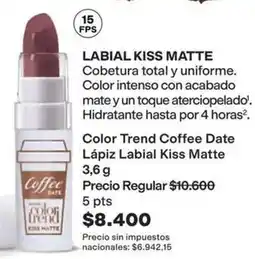 Avon Labial kiss matte oferta