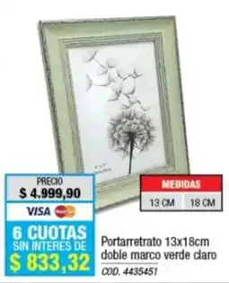 Rio Shop Deco Portarretrato doble marco verde claro oferta