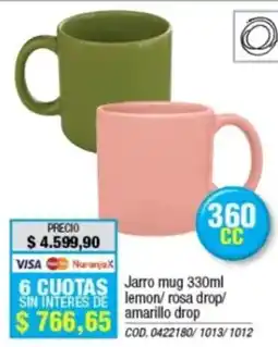Rio Shop Deco Jarro mug 330ml lemon/ rosa drop/ amarillo drop oferta