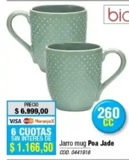 Rio Shop Deco bio jarro mug poa jade oferta
