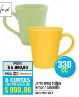 Rio Shop Deco Jarro mug tulipa lemon/amarillo oferta