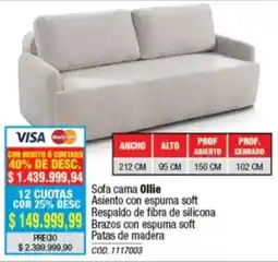 Rio Shop Deco Sofa cama Ollie oferta