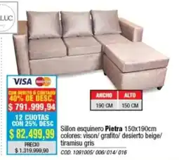 Rio Shop Deco LUC sillon esquinero pietra oferta