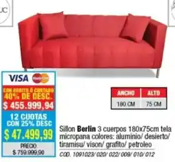 Rio Shop Deco Sillon Berlin 3 cuerpos oferta