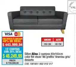 Rio Shop Deco Sillon Alina 2 cuerpos oferta