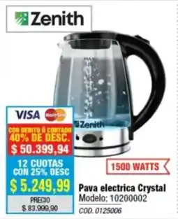 Rio Shop Deco Zenith pava electrica crystal oferta
