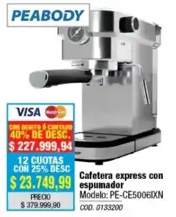 Rio Shop Deco Peabody cafetera express con espumador oferta