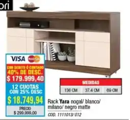Rio Shop Deco Rack Yara nogal/ blanco/ milano/ negro matte oferta