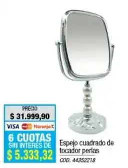 Rio Shop Deco Espejo cuadrado de tocador perlas oferta