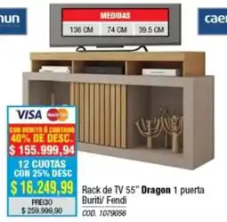 Rio Shop Deco Caer rack de tv 55" dragon 1 puerta oferta