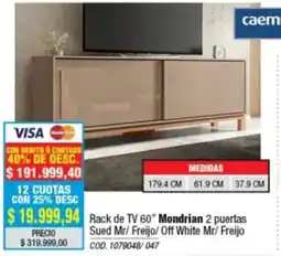 Rio Shop Deco Caem rack de tv 60" mondrian 2 puertas oferta
