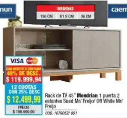 Rio Shop Deco Caem rack de tv 45" mondrian 1 puerta 2 estantes oferta