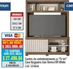 Rio Shop Deco Cine Nogueira San Remo/Off White oferta