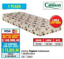 Rio Shop Deco Cannon colchon tropical matelaseado oferta