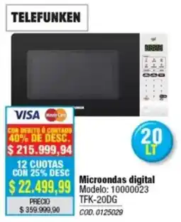 Rio Shop Deco Telefunken microondas digital oferta