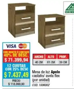 Rio Shop Deco Mesa de luz apolo castaño/ avela flex oferta