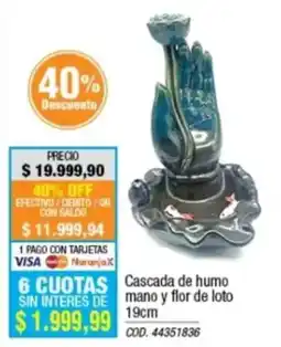 Rio Shop Deco Cascada de humo mano y flor de loto oferta