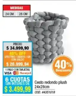 Rio Shop Deco Cesto redondo plush oferta