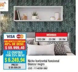 Rio Shop Deco Nicho horizontal funcional blanco/negro oferta