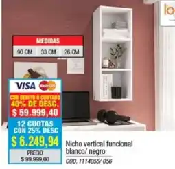 Rio Shop Deco lo nicho vertical funcional blanco negro oferta