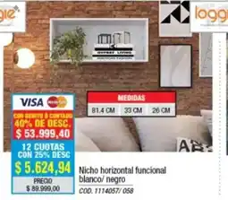Rio Shop Deco Loggi nicho horizontal funcional blanco/negro oferta