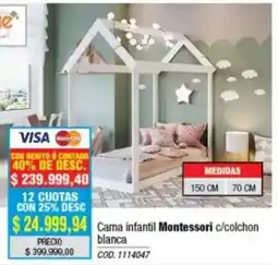 Rio Shop Deco Cama infantil montessori c/colchon blanca oferta