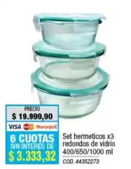 Rio Shop Deco Set hermeticos redondos de vidrio oferta