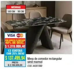 Rio Shop Deco Mesa de comedor rectangular simil marmol oferta