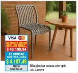 Rio Shop Deco Silla plastica calada color gris oferta